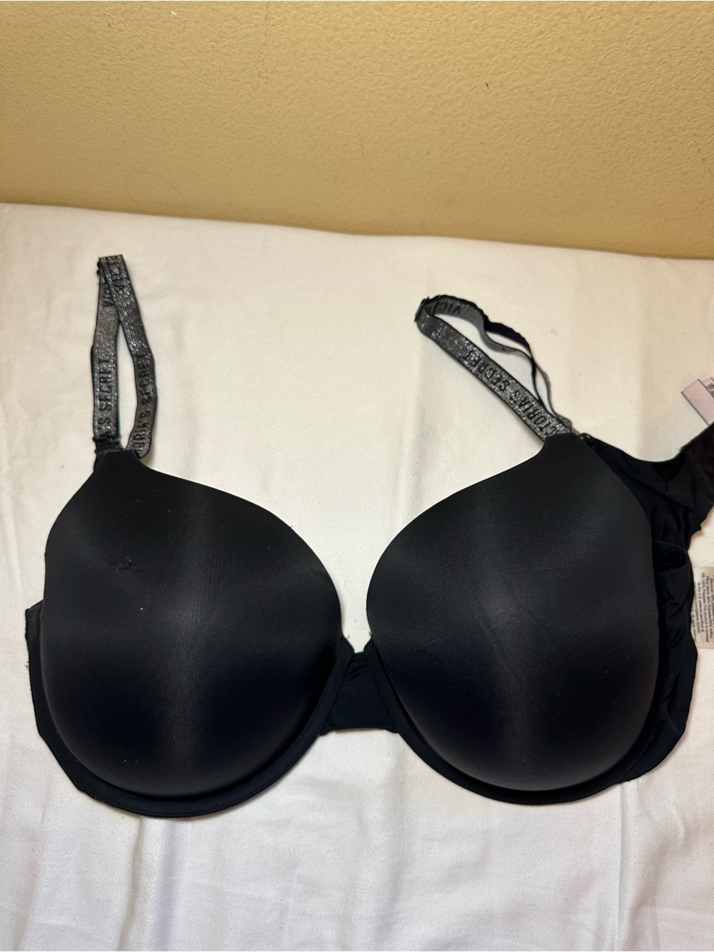 Victoria's Secret Smooth Black Bra with Sparkly VS Logo
